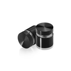 Manipulationssichere Aluminium Flachkopf Abstandhalter, Durchmesser: 19 mm, Abstandhalter: 12 mm, schwarz eloxiert