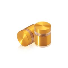 Manipulationssichere Aluminium Flachkopf Abstandhalter, Durchmesser: 19 mm, Abstandhalter: 12 mm, gold eloxiert