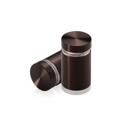 Manipulationssichere Aluminium Flachkopf Abstandhalter, Durchmesser: 19 mm, Abstandhalter: 25 mm, bronze eloxiert