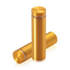 Manipulationssichere Aluminium Flachkopf Abstandhalter, Durchmesser: 19 mm, Abstandhalter: 62 mm, gold eloxiert