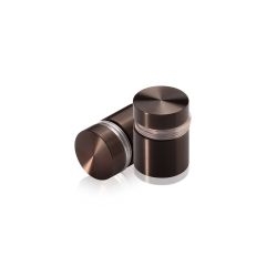 Manipulationssichere Aluminium Flachkopf Abstandhalter, Durchmesser: 16 mm, Abstandhalter: 12 mm, bronze eloxiert