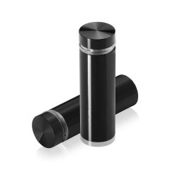 Manipulationssichere Aluminium Flachkopf Abstandhalter, Durchmesser: 16 mm, Abstandhalter: 45 mm, schwarz eloxiert