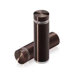 Manipulationssichere Aluminium Flachkopf Abstandhalter, Durchmesser: 16 mm, Abstandhalter: 45 mm, bronze eloxiert
