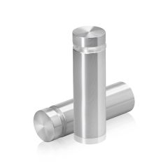 5/8'' Diameter X 1-3/4'' Barrel Length, Aluminum Flat Head Standoffs, Shiny Anodized Finish Easy Fasten Standoff (For Inside / Outside use) Tamper Proof Standoff