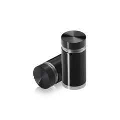 Manipulationssichere Aluminium Flachkopf Abstandhalter, Durchmesser: 16 mm, Abstandhalter: 25 mm, schwarz eloxiert