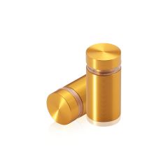 Manipulationssichere Aluminium Flachkopf Abstandhalter, Durchmesser: 16 mm, Abstandhalter: 25 mm, gold eloxiert