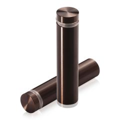 Manipulationssichere Aluminium Flachkopf Abstandhalter, Durchmesser: 16 mm, Abstandhalter: 62 mm, bronze eloxiert