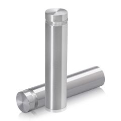 Manipulationssichere Aluminium Flachkopf Abstandhalter, Durchmesser: 16 mm, Abstandhalter: 62 mm, natur eloxiert glänzend