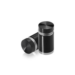 Manipulationssichere Aluminium Flachkopf Abstandhalter, Durchmesser: 16 mm, Abstandhalter: 19 mm, schwarz eloxiert