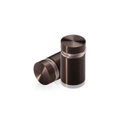Manipulationssichere Aluminium Flachkopf Abstandhalter, Durchmesser: 16 mm, Abstandhalter: 19 mm, bronze eloxiert