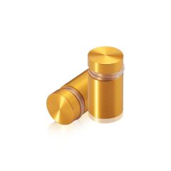 Manipulationssichere Aluminium Flachkopf Abstandhalter, Durchmesser: 16 mm, Abstandhalter: 19 mm, gold eloxiert