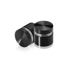 Manipulationssichere Aluminium Flachkopf Abstandhalter, Durchmesser: 22 mm, Abstandhalter: 12 mm, schwarz eloxiert