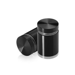 Manipulationssichere Aluminium Flachkopf Abstandhalter, Durchmesser: 22 mm, Abstandhalter: 25 mm, schwarz eloxiert