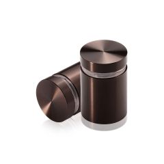 Manipulationssichere Aluminium Flachkopf Abstandhalter, Durchmesser: 22 mm, Abstandhalter: 25 mm, bronze eloxiert