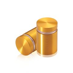 Manipulationssichere Aluminium Flachkopf Abstandhalter, Durchmesser: 22 mm, Abstandhalter: 25 mm, gold eloxiert