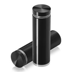 Manipulationssichere Aluminium Flachkopf Abstandhalter, Durchmesser: 22 mm, Abstandhalter: 62 mm, schwarz eloxiert