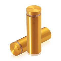 Manipulationssichere Aluminium Flachkopf Abstandhalter, Durchmesser: 22 mm, Abstandhalter: 62 mm, gold eloxiert