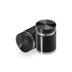 Manipulationssichere Aluminium Flachkopf Abstandhalter, Durchmesser: 22 mm, Abstandhalter: 19 mm, schwarz eloxiert