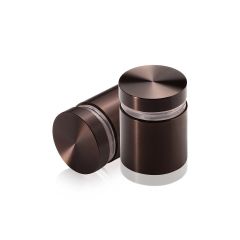 Manipulationssichere Aluminium Flachkopf Abstandhalter, Durchmesser: 22 mm, Abstandhalter: 19 mm, bronze eloxiert