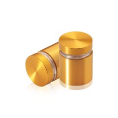 Manipulationssichere Aluminium Flachkopf Abstandhalter, Durchmesser: 22 mm, Abstandhalter: 19 mm, gold eloxiert